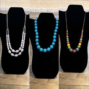 Lot of 3 Fashion Jewelry Necklaces